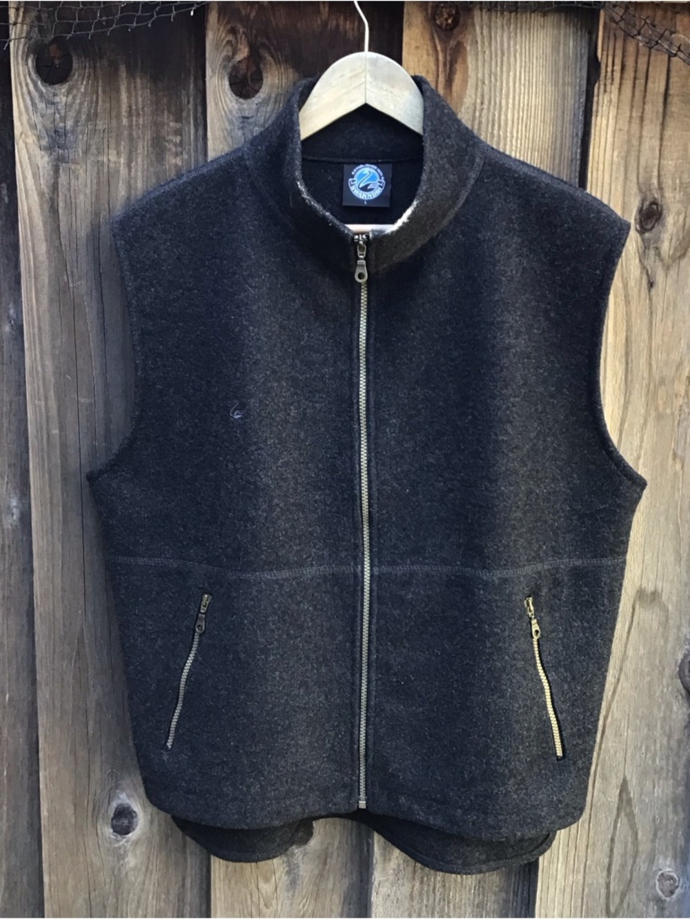 Swanndri Wool Vest Full Zip Charcoal New Zealand Made Outdoor Mens Large